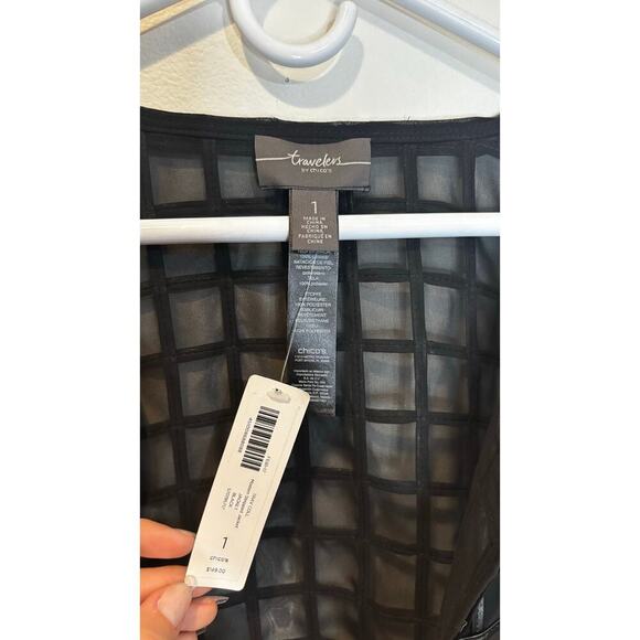 Chico’s Mesh/ Leather Blazer - Picture 3 of 3